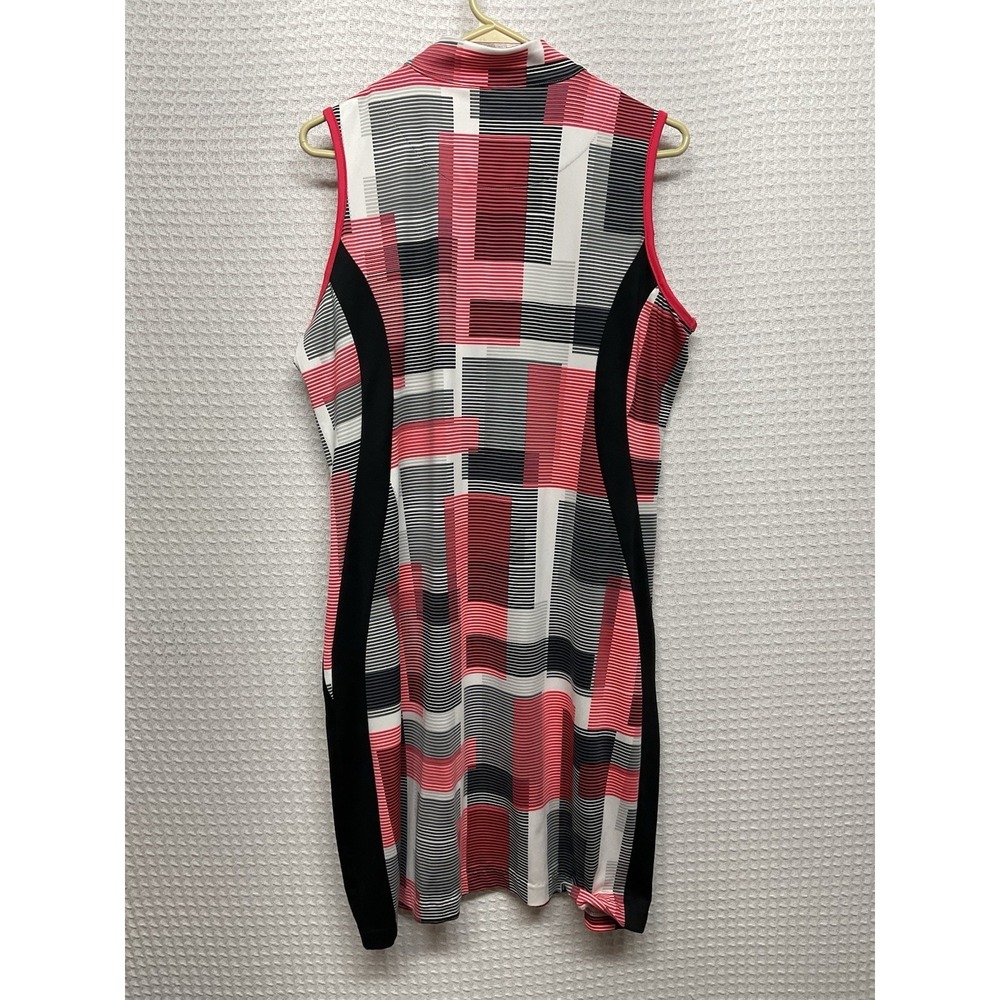 TAIL Women's Golf Dress Pickleball Tennis Stretch Red Black Striped UPF50+ Large - Picture 8 of 10